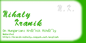 mihaly kranik business card